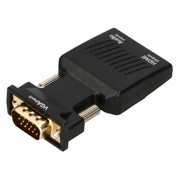 ADAPTER KONWERTER VGA D-SUB DO HDMI + DŹWIĘK AUDIO