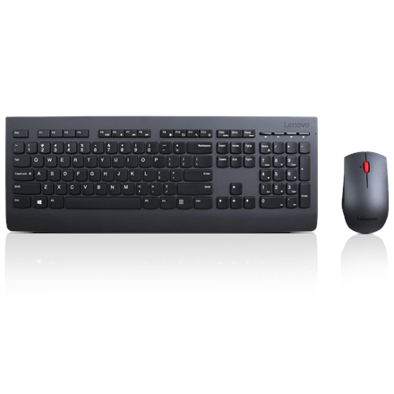 Lenovo Professional Professional Wireless Keyboard and Mouse Combo - US English with Euro symbol Keyboard and Mouse Set Wireless Mouse included US US English Numeric keypad Wireless connection Black