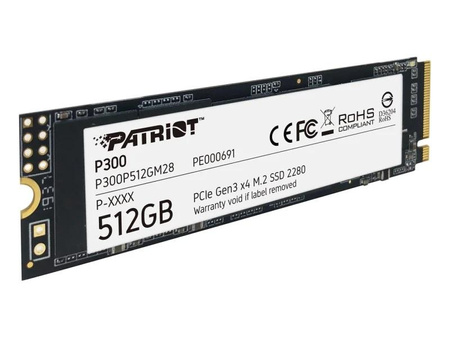 Patriot P300 NVMe SSD, PCIe 3.0, M.2 Typ 2280 - 512 GB
