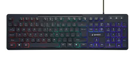 Gembird KB-UML-02 "Rainbow" backlight multimedia keyboard, black, US layout Gembird