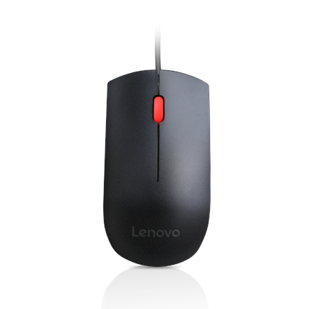 Lenovo Essential USB Wired Mouse, 1600 DPI, 1.8 m, 3 Buttons, Black Lenovo Essential USB Mouse wired Black