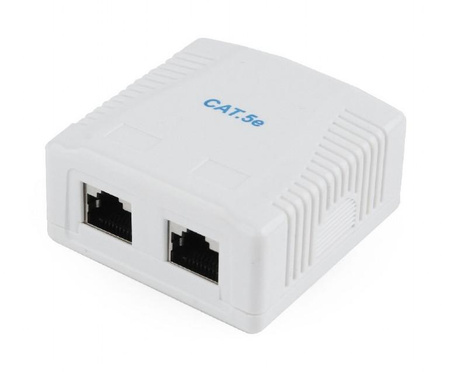 Gniazdo natynkowe Gembird NCAC-2F5E-01 FTP dwuportowe kat. 5e (białe)