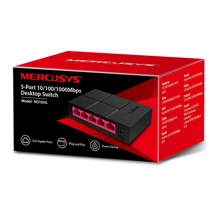 Mercusys Switch MS105G Unmanaged Desktop Power supply type External