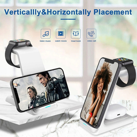 STACJA DOKUJĄCA ŁADOWARKA INDUKCYJNA BEZPRZEWODOWA iPHONE WATCH 20W 3w1