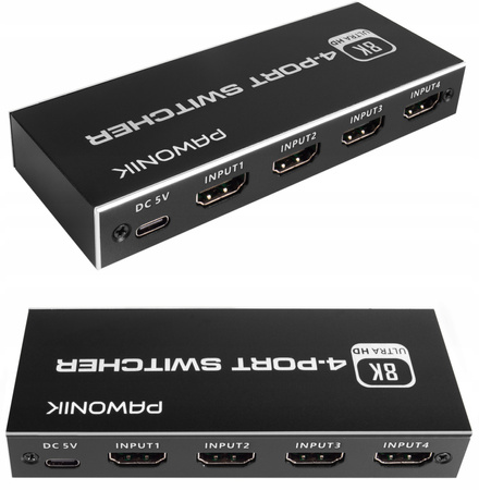 SWITCH HDMI 2.1 4x1 PRZEŁĄCZNIK 8K 4K 120HZ 240HZ