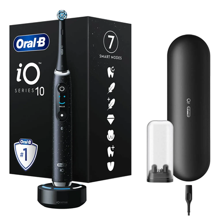 Oral-B Electric Toothbrush iO10 Series Rechargeable, For adults, Number of brush heads included 1, Cosmic Black, Number of teeth brushing modes 7