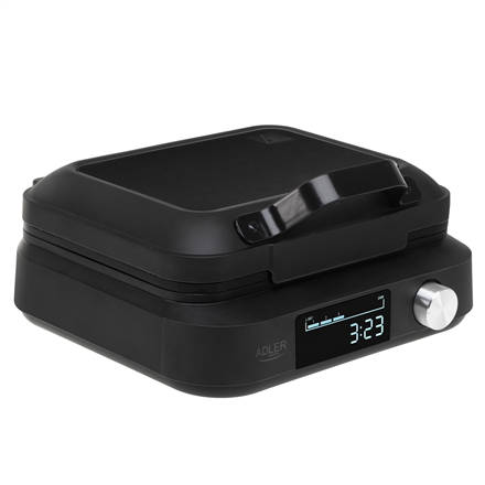 Adler Waffle Maker with LED Display | AD 3087 | 2200 W | Number of pastry 2 | Belgium | Black