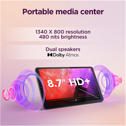 Lenovo Tab One 8.7 HD Touch MediaTek Helio G85/4GB/64GB/Arm Mali-G52/Android 14/Grey/LTE/2Y Warranty | Lenovo Tab (without power adapter) | Tab One | 8.7 " | Luna Grey | IPS | 1340x800 pixels | MediaTek | Helio G85 | Soldered LPDDR4x GB | 4 | 64 GB | 4G |