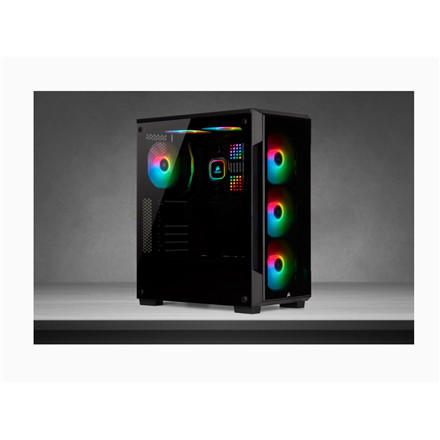 Corsair Tempered Glass Mid-Tower Smart Case iCUE 220T RGB Side window,  Mid-Tower, Black, Power supply included No, Steel, Tempered Glass