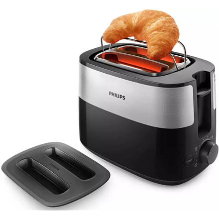 Philips Toaster HD2517/90 Daily Collection Power 830 W Number of slots 2 Housing material Plastic Black/Stainless Steel