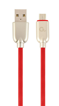 Kabel USB 2.0 (AM/microUSB M) 2m oplot gumowy czerwony Gembird