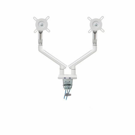 UCHWYT BIURKOWY GAZOWY DO 2 MONITORÓW LED/LCD 17-32" L-20GD ART 2-9kg 2xUSB 3.0 PREMIUM ALU