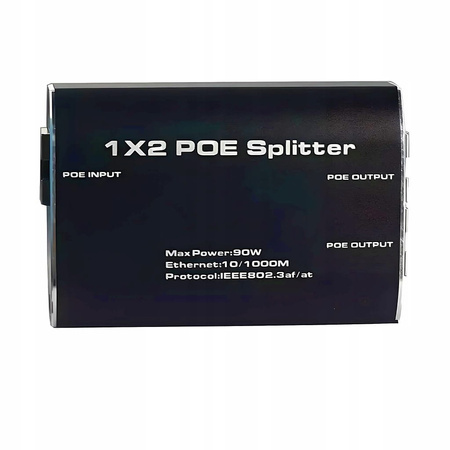 SPLITTER LAN 1x2 POE ZASILANIE POWER ROZDZIELACZ SWITCH 2xRJ45 ETHERNET