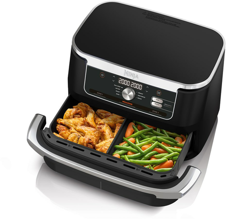 NINJA | Double Air Fryer | AF500EU Foodi FlexDrawer | Power 2470 W | Capacity 10.4 L | Black