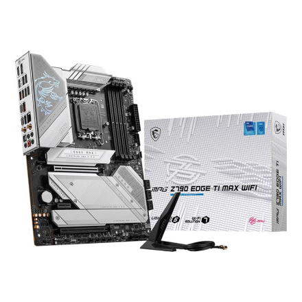 MSI | MPG Z790 EDGE TI MAX WIFI | Processor family Intel | Processor socket LGA1700 | DDR5 | Supported hard disk drive interfaces SATA, M.2 | Number of SATA connectors 8