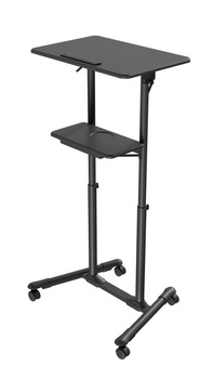 Stojak mobilny z k&amp;oacute;łkami z regulacją wysokości czarny Gembird