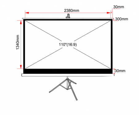 EKRAN RĘCZNY NA STATYWIE 110" 244x137cm TA-110 16:9 ART