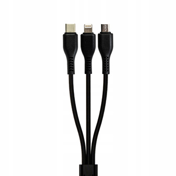 KABEL USB - USB C micro LIGHTNING Przewód 3.1A 3w1