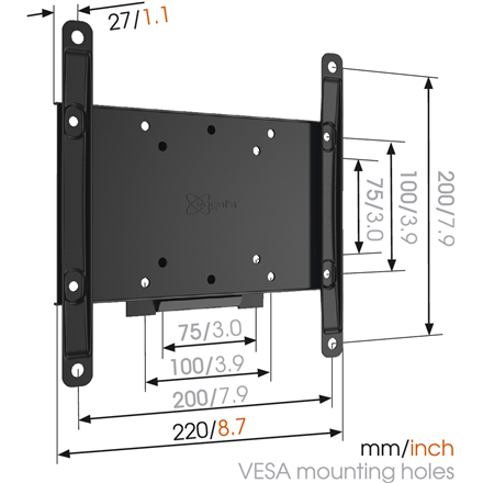 Vogels Wall mount MA2000-A1 26-40 " Fixed Maximum weight (capacity) 30 kg Black