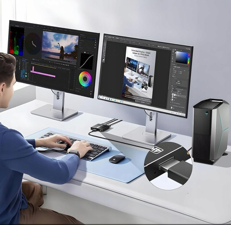 SPLITTER DISPLAYPORT 1X2 SPLITTER ROZDZIELACZ ROZGAŁĘŹNIK 4K 240HZ 144HZ