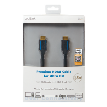 Logilink Premium HDMI Cable for Ultra HD Black HDMI to HDMI 3 m