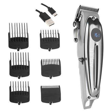 Adler Proffesional Hair clipper AD 2831 Cordless or corded Number of length steps 6 Silver