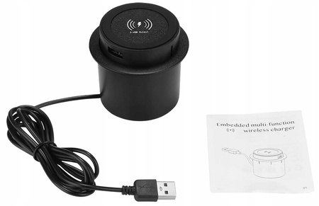 ŁADOWARKA INDUKCYJNA BIURKOWA CHOWANA + HUB 2xUSB