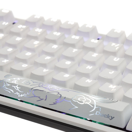 Ducky One 2 White Edition PBT Gaming Tastatur, MX-Blue, weiße LED - weiß