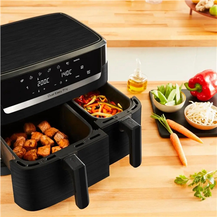 TEFAL Dual Easy Fry Essential Airfryer | EY901N | Power 2700 W | Capacity 8.3 L | Black