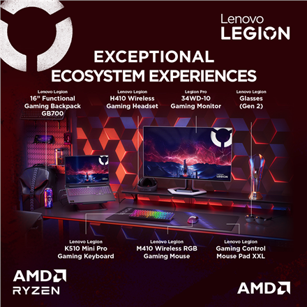 Lenovo Legion Pro 7 16AFR10H | Eclipse Black | 16 " | OLED | WQXGA | 2560 x 1600 pixels | Glossy | AMD Ryzen 9 | 9955HX3D | 32 GB | SO-DIMM DDR5 | Solid-state drive capacity 2000 GB | NVIDIA GeForce RTX 5080 | GDDR7 | 16 GB | Windows 11 Home | 802.11be | 