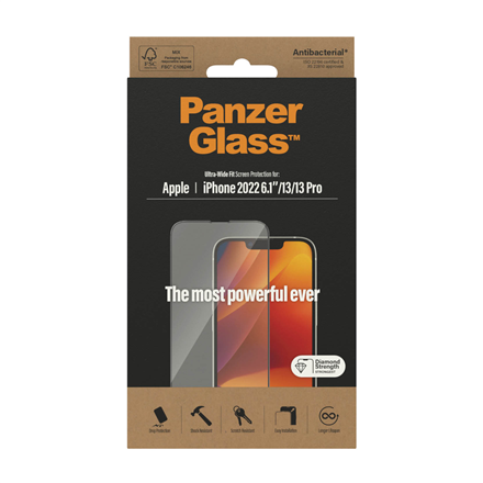 PanzerGlass Screen protector Apple iPhone 14/13/13 Pro Glass Transparent Ultra-Wide Fit