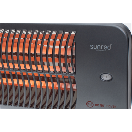 SUNRED Heater LUG-2000W, Lugo Quartz Wall Infrared 2000 W Grey IP24