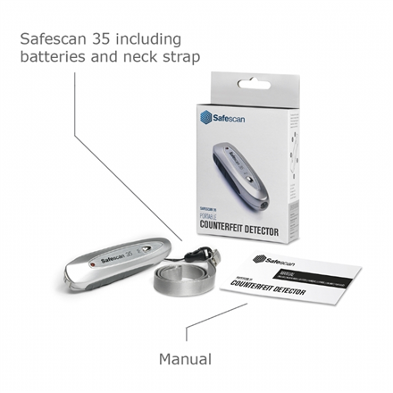 SAFESCAN 35 Grey Suitable for Banknotes, ID documents Number of detection points 3