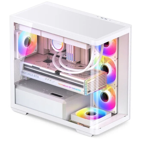 Jonsbo D300 Midi-Tower, 270 Grad, Tempered Glass - weiß