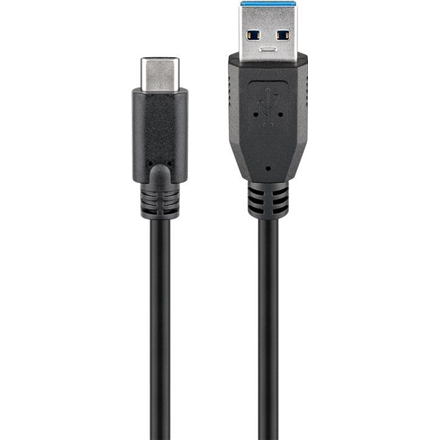 Goobay 71221 USB-C to USB A 3.0 cable, black, 2m