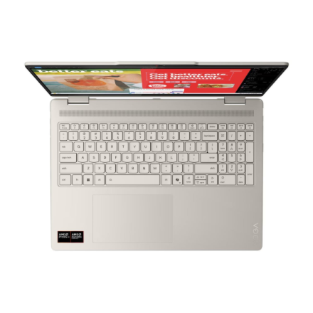 Lenovo Yoga 7 2-in-1 16AKP10 | Seashell | 16 " | OLED | Touchscreen | 2.8K WQXGA+ | 2880 x 1800 pixels | AMD Ryzen AI 7 | 350 | 16 GB | Soldered LPDDR5x | Solid-state drive capacity 1000 GB | AMD Radeon 860M Graphics | Windows 11 Home | 802.11be | Bluetoo