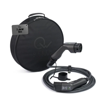 Zielony kabel Wallbox EV typu 2 7,4kW 8 metrów w miękkim pokrowcu