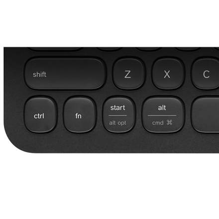 Logitech K480 Bluetooth keyboard, RU Wireless Bluetooth range: up to 10 m (30 feet), On/Off power switch, Battery life indicator light . Black, Green Russian