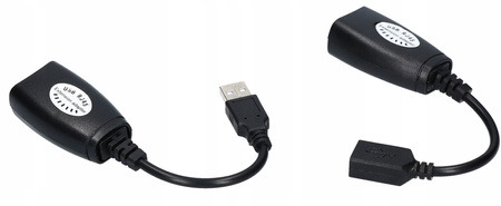 PRZEDŁUŻACZ USB MYSZKI EXTENDER RJ45 PO LAN 60M 5e