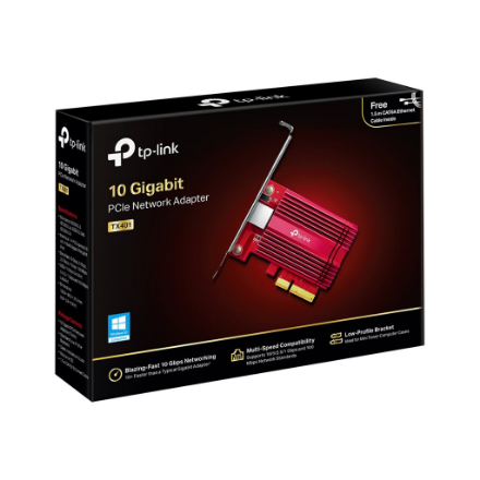 TP-LINK | TX401 | 10/100/1000 Mbit/s | 1× PCI Express 3.0 x4, 1× RJ45 Gigabit/Megabit Port