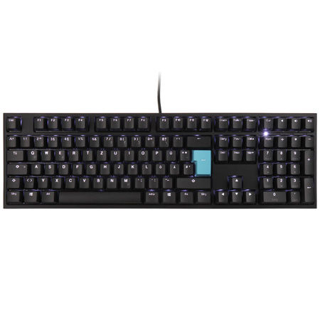 Ducky One 2 Backlit PBT Gaming Keyboard, MX Blue, White LED - Black