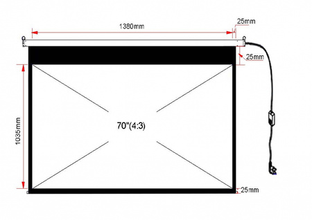EKRAN ELEKTRYCZNY 70" 107x142cm z pilotem EA-70 4:3 ART