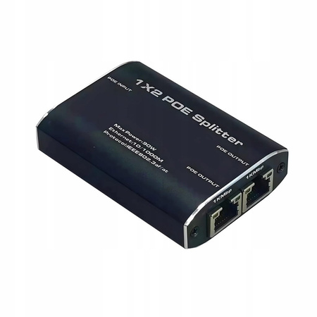 SPLITTER LAN 1x2 POE ZASILANIE POWER ROZDZIELACZ SWITCH 2xRJ45 ETHERNET