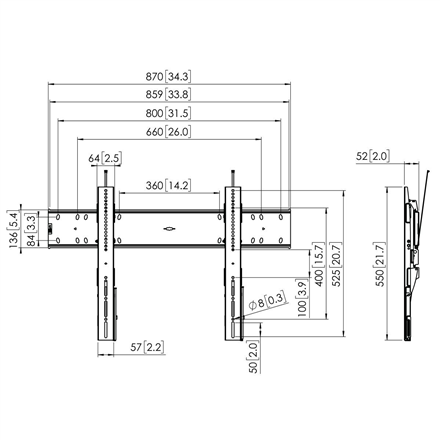 Vogels Wall mount PFW 6810 55-80 " Hold Maximum weight (capacity) 75 kg Black