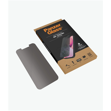 PanzerGlass Apple iPhone 13 Mini Tempered glass Black Privacy Screen Protector Crystal clear; Resistant to scratches and bacteria; Shock absorbing; Easy to install