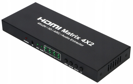 MATRIX SWITCH SPLITTER MATRYCA HDMI 4x2 ULTRAHD 4K