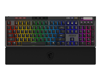 MSI STRIKE PRO WIRELESS | Gaming keyboard | Wireless | US | Black | 2.4 GHz Wireless, Bluetooth, USB 2.0 | Kailh Midnight Pro Silent Tactile