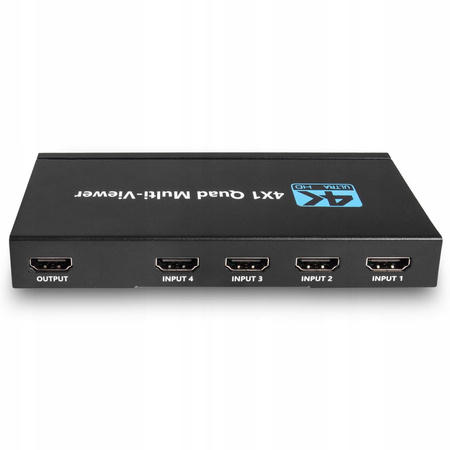 DZIELNIK HDMI 4x1 QUAD MULTI VIEWER PRZEŁĄCZNIK 4x1 Rozdzielacz 4K + PILOT