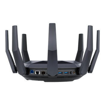 Asus AX6000 Dual Band Router RT-AX89X 802.11ax 4804+1300  Mbit/s 10/100/1000 Mbit/s Ethernet LAN (RJ-45) ports 8 Mesh Support Yes MU-MiMO Yes Antenna type 8xExternal 2xUSB 3.1 Gen 1
