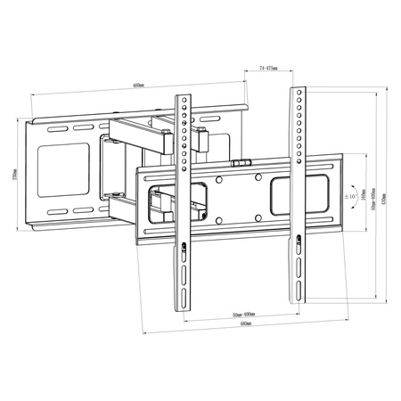 UCHWYT DO TV LED/LCD AR-80 ART 32-65" 75KG reg. pion/poziom